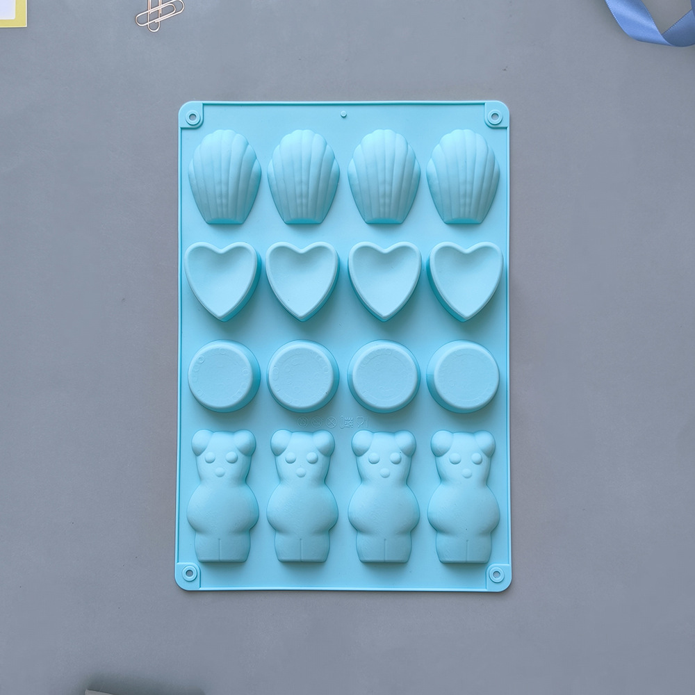 16 cuatro grupos de amor de oso 8 chocolate molde de silicona DIY galletas de hielo dulces blandos molde de goteo para hornear