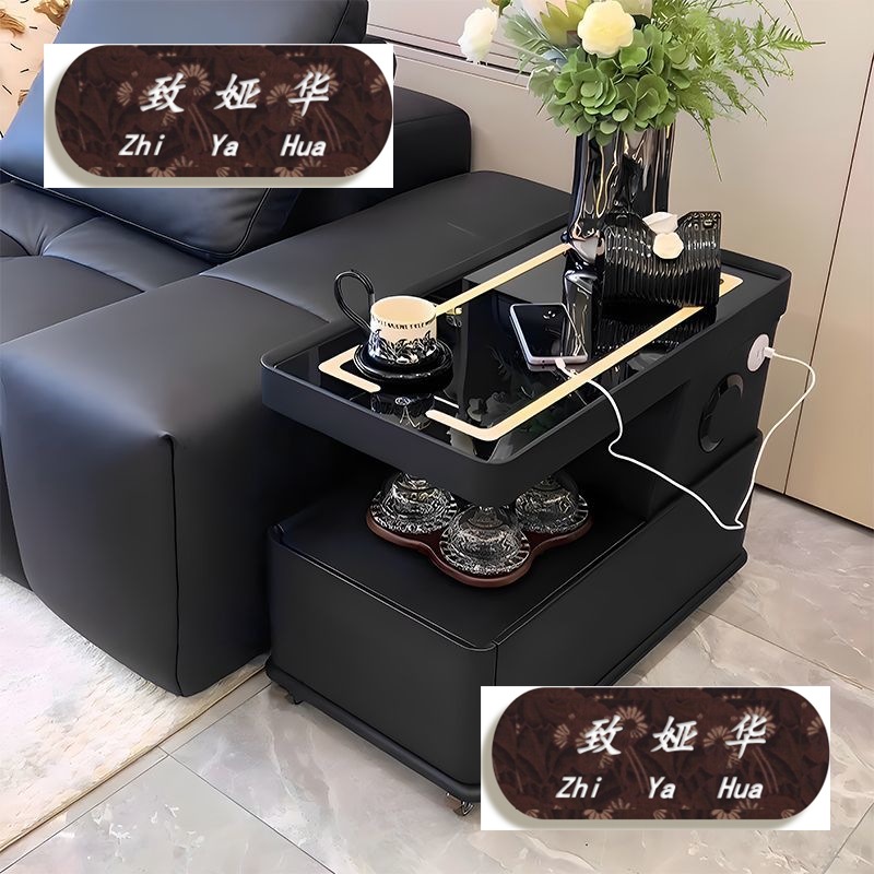 Light Luxury Living Room Mobile Sofa Side Cabinet Smart Mobile Coffee Table Modern Simple Balcony Side Cabinet Side Table Bedside Table