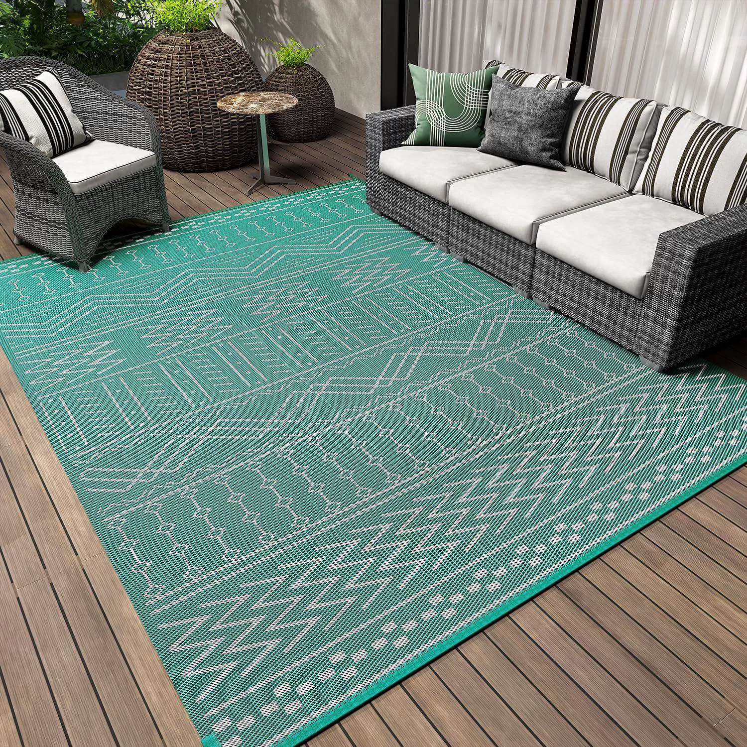 Wear-resistant beach carpet for camping, boho style