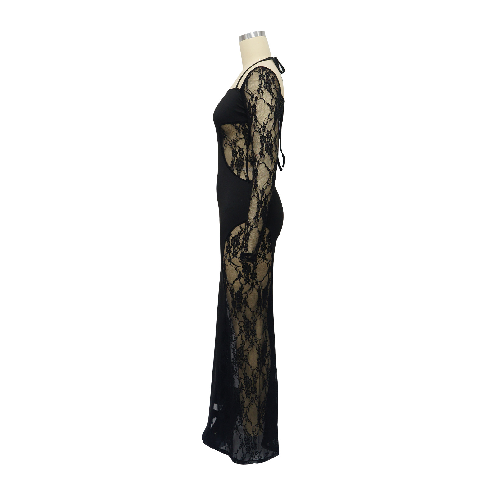 Elegant Women's Lace Splicing Evening Dress For Special Occasions_voghion.com