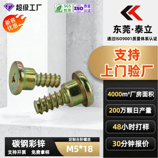 定制十字台阶螺丝M5*18碳钢彩锌家具衣柜定位防松非标工厂直发