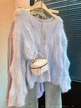 感气质镂空钉珠毛衣女春秋新款慵懒风重工时尚百搭休闲针织衫