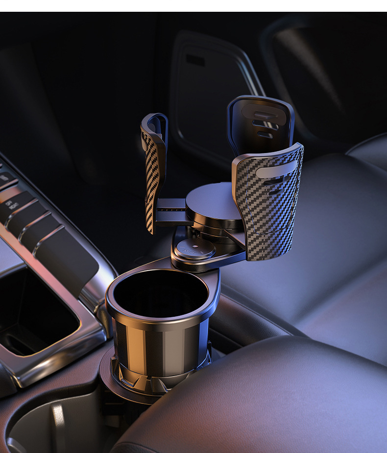 Cross-border car water cup holder multi-functional modified cup holder one minute two vacuum cup central control retractable car water cup holder