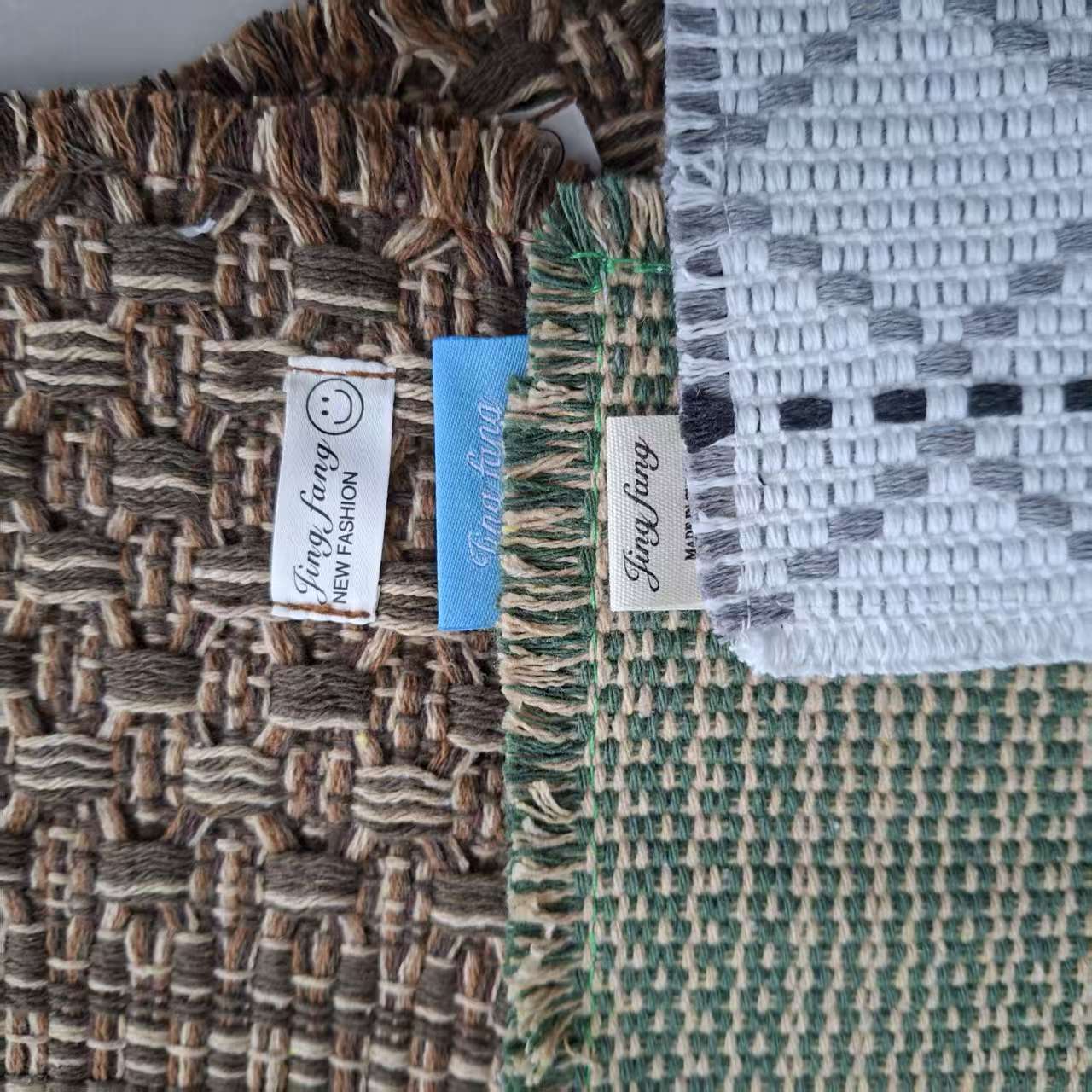 Retro ins estilo trenzado cojín de taza cuadrada tela aislante cojín de mesa de café cojín multipropósito