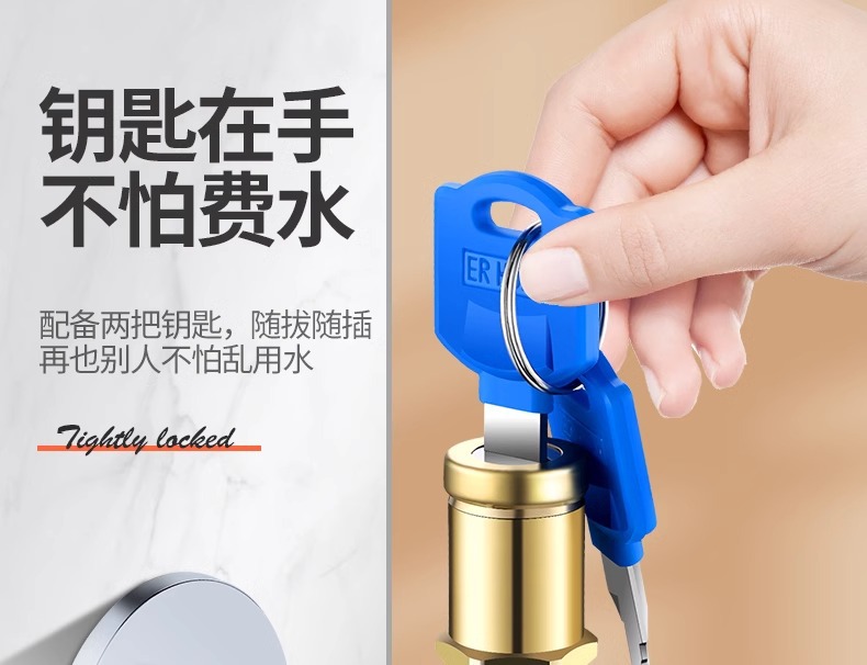 All-copper outdoor lockable washing machine faucet switch mop sink household 4-point outdoor key anti-theft faucet Application Scenario