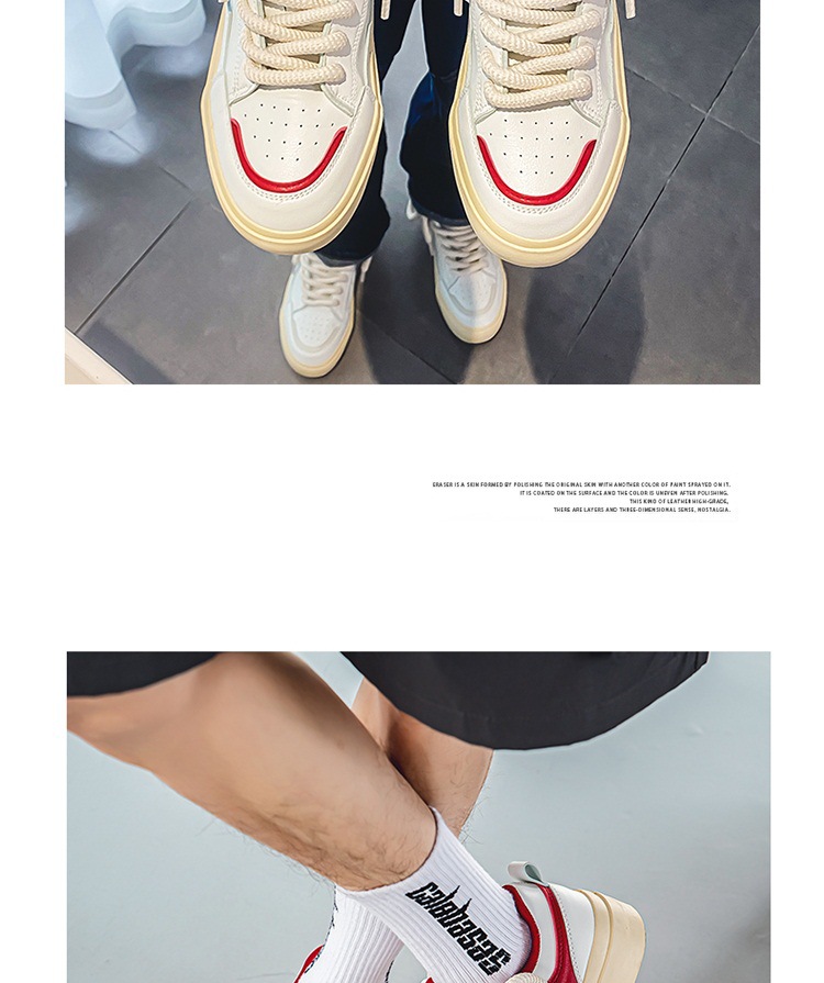 Heiße weiße Schuhe für Herren, sportlich, lässig, Skateboard, dicke Sohlen, Jungen, Nischendesign, trendig_voghion.com