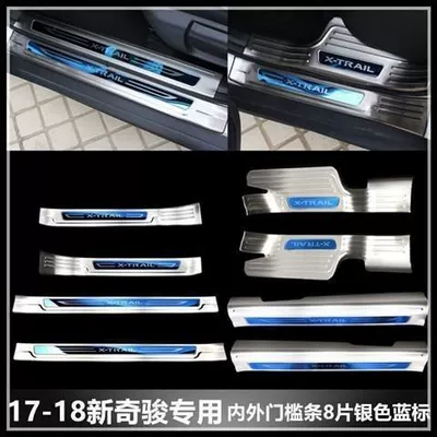 bar rear guard plate modification: Şüşə kənarı xromları/moldingləri - 17-19-models-with-inner-outer-threshold-silver-blue-label-8-pieces