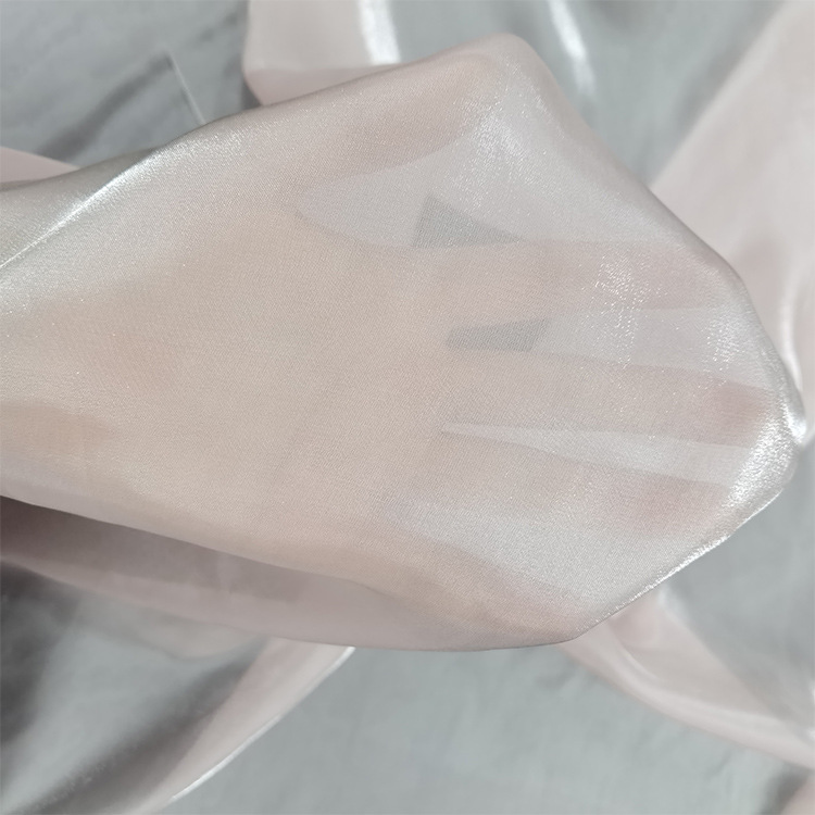 闪光缎百合缎欧根纱布料 多色亮丝流光纱