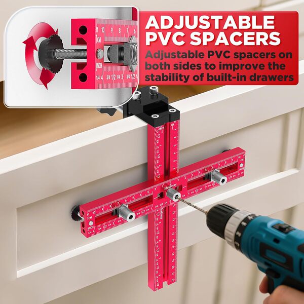 Cabinet Hardware Clamps Adjustable Hole Punch for Knobs and Handles…