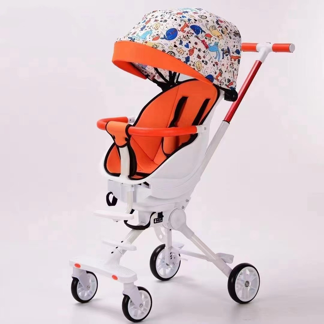 溜娃神器遛娃神器蛋壳座椅双向婴儿推车折叠手推车可躺高景观车。