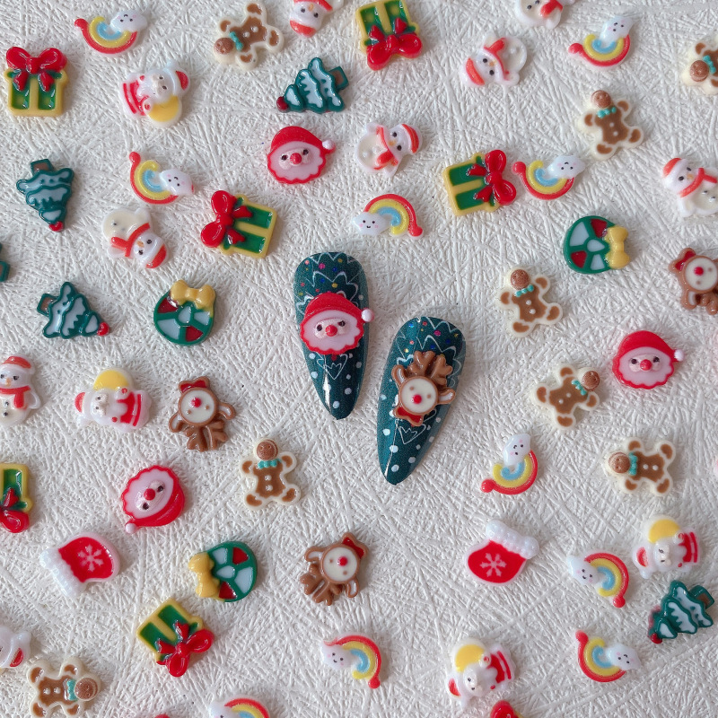 Creative cartoon luminous Christmas series nail jewelry resin diy handmade material package phone case stationery headband Creative cartoon luminous Christmas series nail jewelry resin diy handmade material package phone case stationery headband