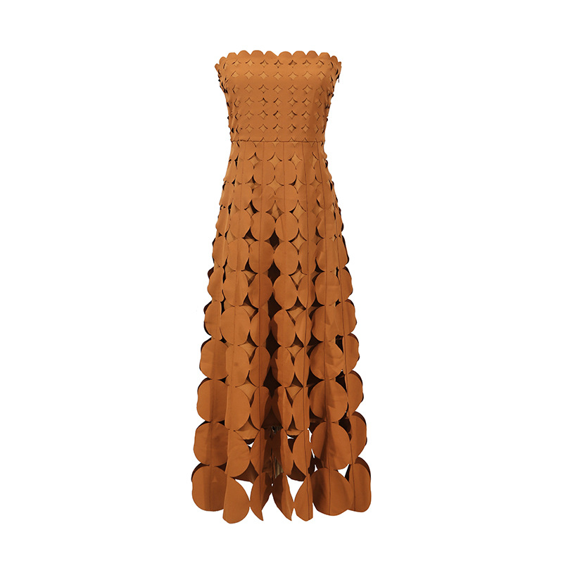 Tube Top Dress Summer Hollow Out Cutout out Solid Color Dress 18 Tube Top Dress Summer Hollow Out Cutout Out Solid Color Dress