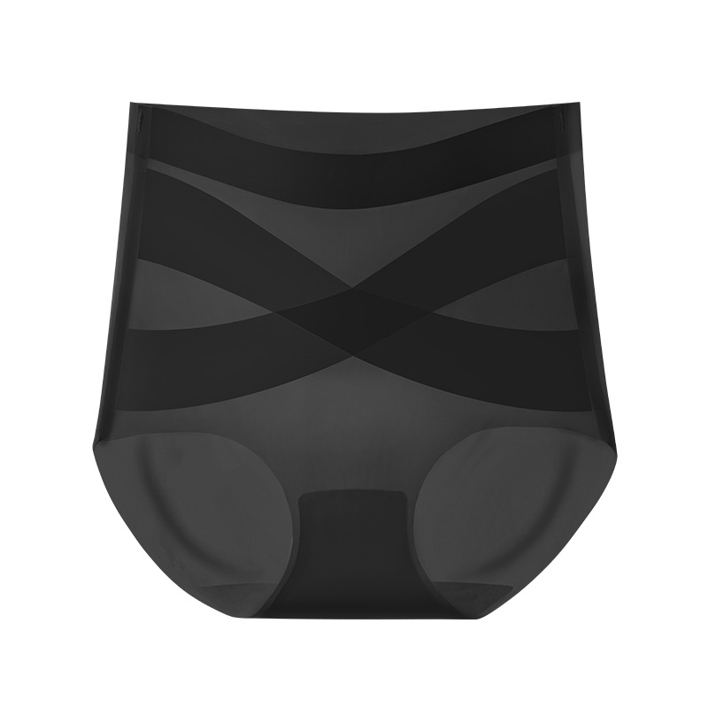 Ropa interior sin costuras de seda de hielo para mujer, estilo fino, transpirable de cintura media, cintura alta para niñas, nuevos pantalones de vientre, refrescante