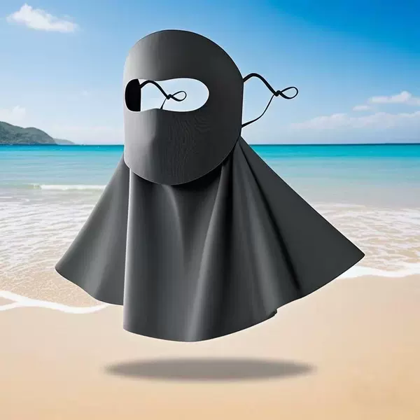 【Full face protection neck drinking mask】Dark gray