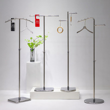 服装店落地不锈钢男女装店中岛货架落地式正挂衣架衣帽陈列展示架