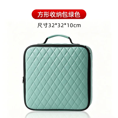 charging cable storage bag — Car storage bag/box - diamond-leather-style-green-square-bag