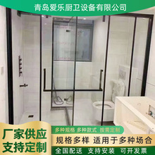 家用卫生间整体卫浴 淋浴玻璃隔断 加厚钢化玻璃厕所隔断洗澡隔断