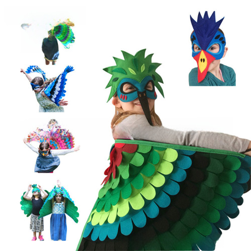 Halloween Party Felt Cape Costume Dance Performance Wings Children's Day Bird Cape Creative Props
