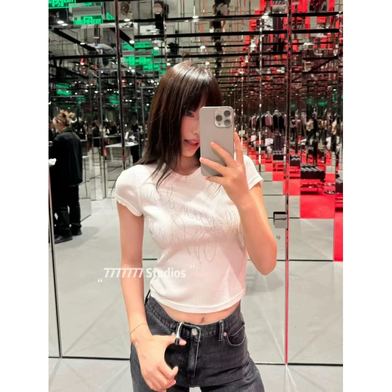 Новый стиль весна и лето 2025 новый горячий бриллиант с тонким плечом