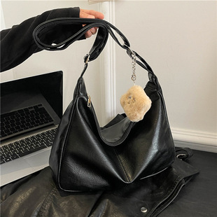 Fashionable brand retro solid color one-shoulder bag, city style, Korean style