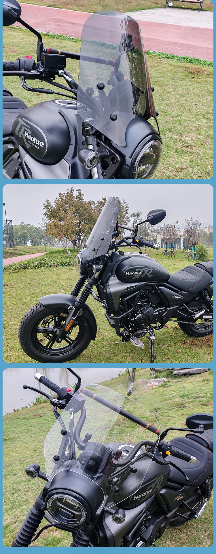 Haojue TR300 front windshield urban travel version modified accessories windshield cover Jin Qilong factory wholesale