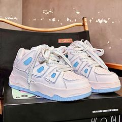 廣州鞋2023秋季新款厚底增高板鞋男鞋子潮鞋潮流麵包鞋男女情侶鞋