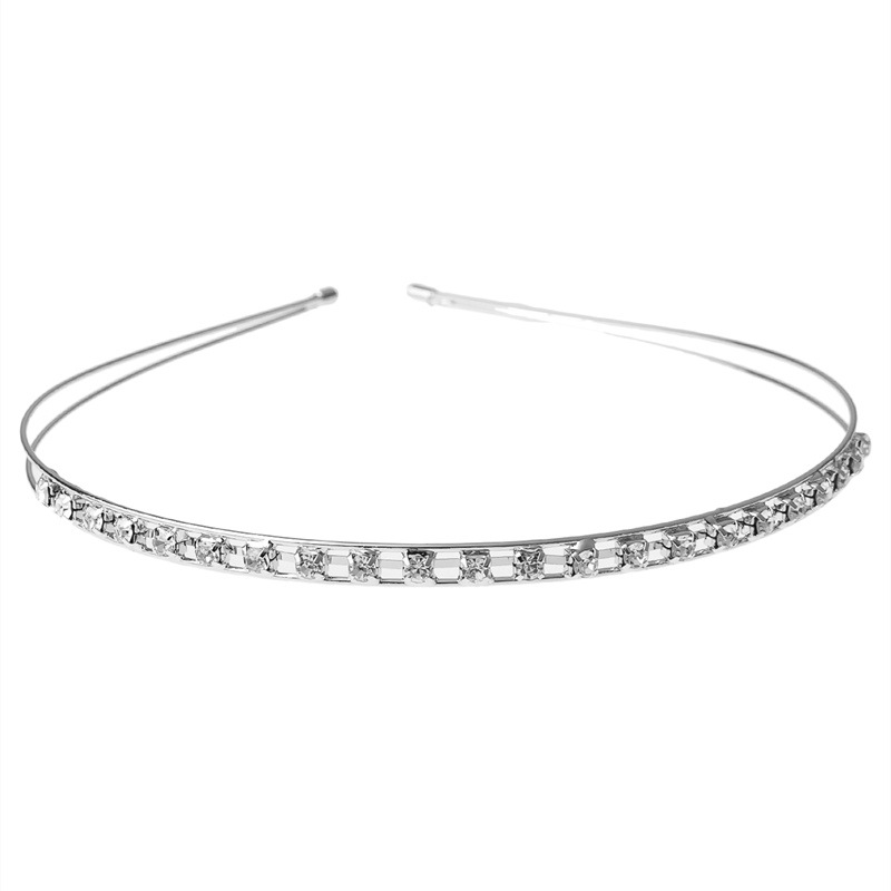 Simple Style Solid Color Metal Inlay Rhinestones Hair Band display picture 1