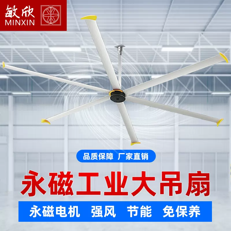 敏欣工业大吊扇永磁变频仓库通风设备跨境厂房工厂车间7米3大风扇