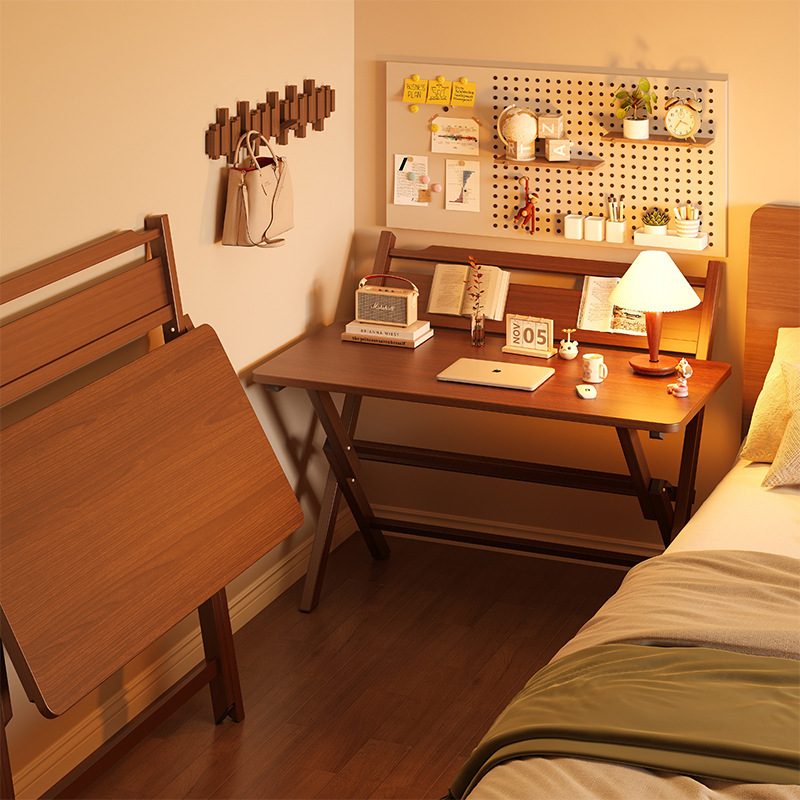 Escritorio plegable, escritorio de computadora doméstica, escritorio de escritorio para estudiantes, escritorio de oficina simple, escritorio de cama sin instalación