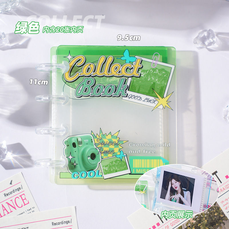 Álbum de tarjetas acrílicas con correa de ballet 2025 Álbum de fotos con hebilla de hongo de alto valor Polaroid de 3 pulgadas almacenamiento de tarjetas pequeñas