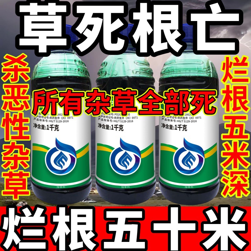 高浓度精草铵膦铵盐除草剂小飞蓬牛筋草斩草除根杂草全草死根亡