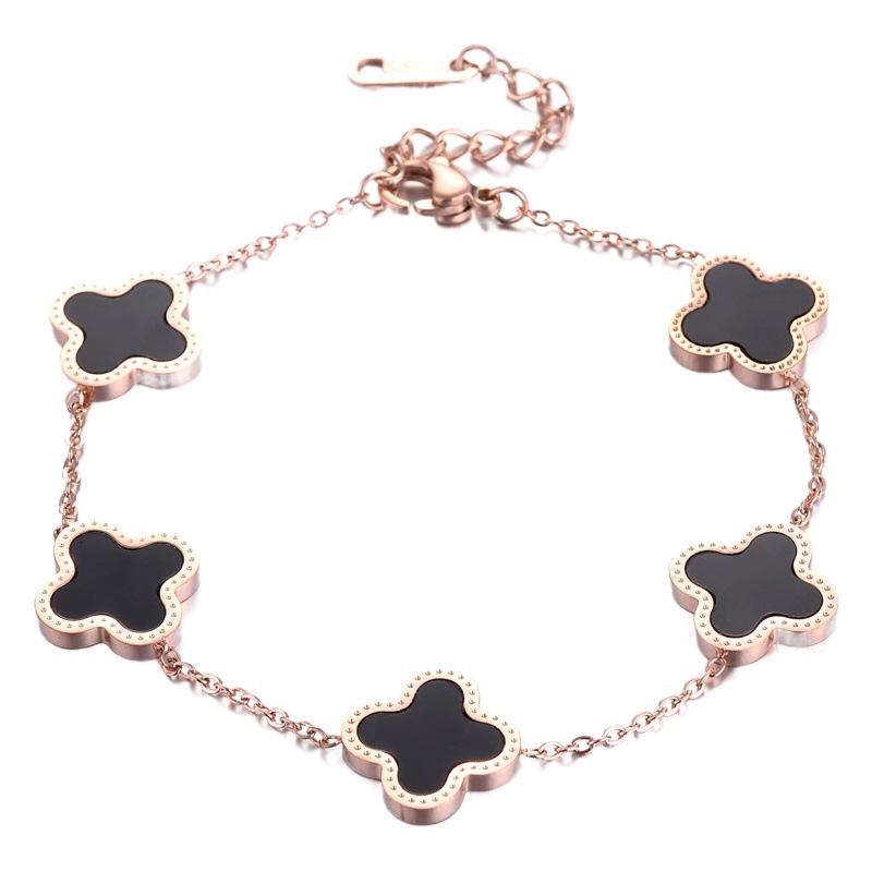 Nueva pulsera de acero de titanio para mujer, estilo europeo y americano, no se decolora, joyería de moda versátil con un toque de alta gama para chicas.