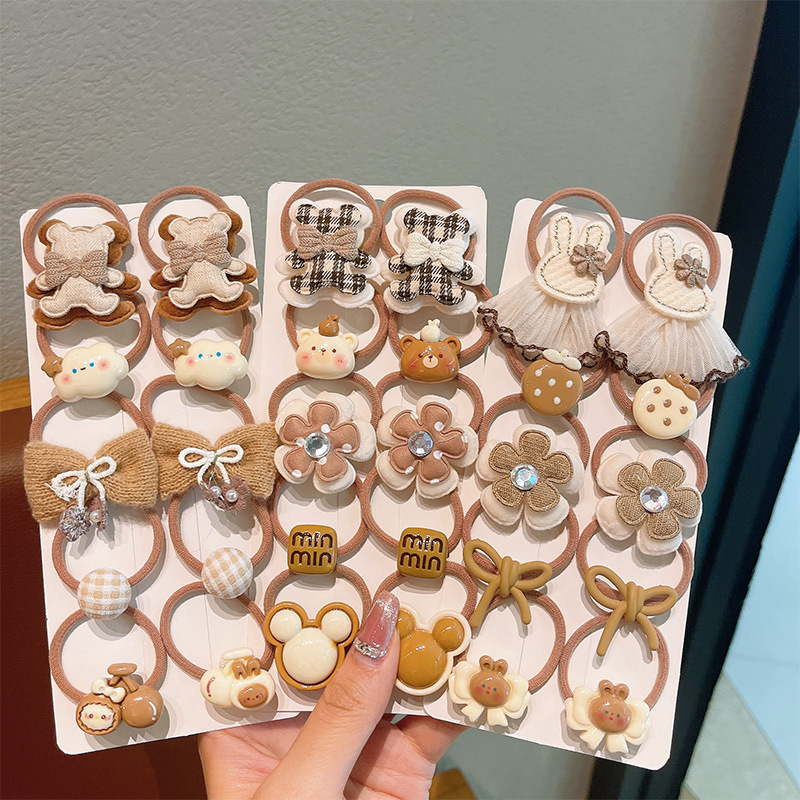 Cinturón infantil lindos cabello de café leche niñas atadas cabello de cabello no lastimas toalla de cabello anillo cabello de cabello de cabello de niñas