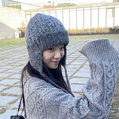 輸出票 ~ 韓国東大門の新型混色毛輪雷鋒帽女性保温カバー耳耳毛糸飛行帽