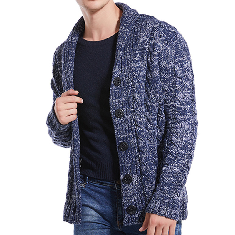 Herren Strickjacke Mit Strukturmuster Modischer Cardigan Mantel_voghion.com