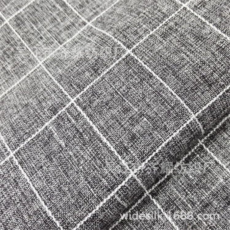 细麻复合十字纹仿麻装饰面料直条纹编织交叉背景仿皮藤编沙发布料