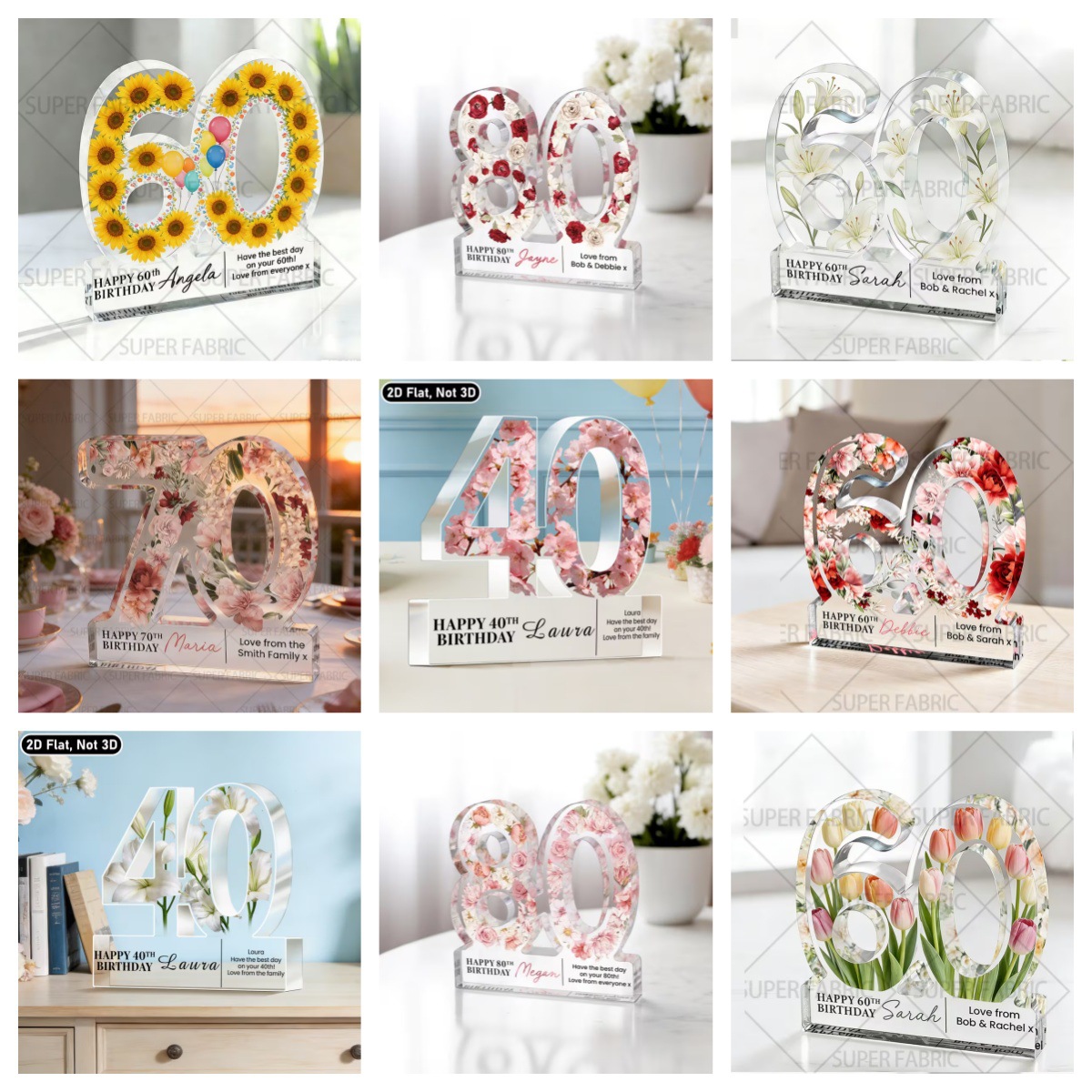 Cross-Border Acrylic Standee Ornaments Desktop Crafts Display Stand Mother's Day Father's Day Halloween Christmas Gifts