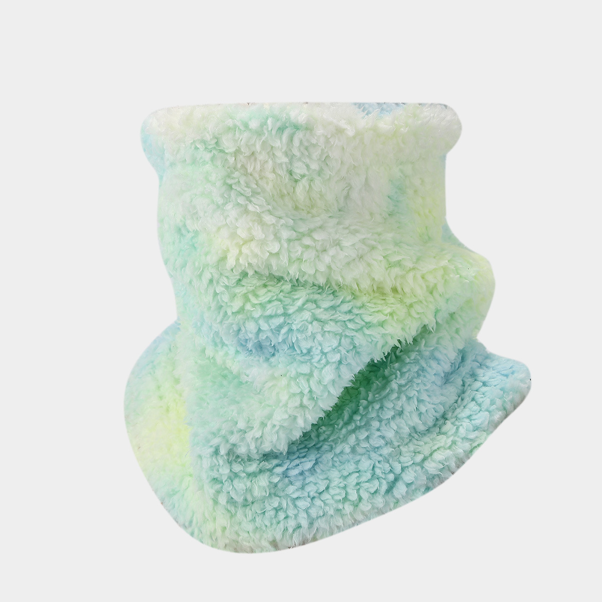 Moda europea y americana tie-dye lana de cordero babero traje señoras tendencia comercio exterior a prueba de frío sombrero babero hombre de doble uso image 17