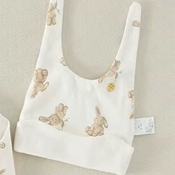 Новорожденный четыре сезона Чистый хлопок фетальный колпачок Новорожденный ребенок вышитые два уха колпачок ветрозащитный Теплый нагрудник фетальный колпачок