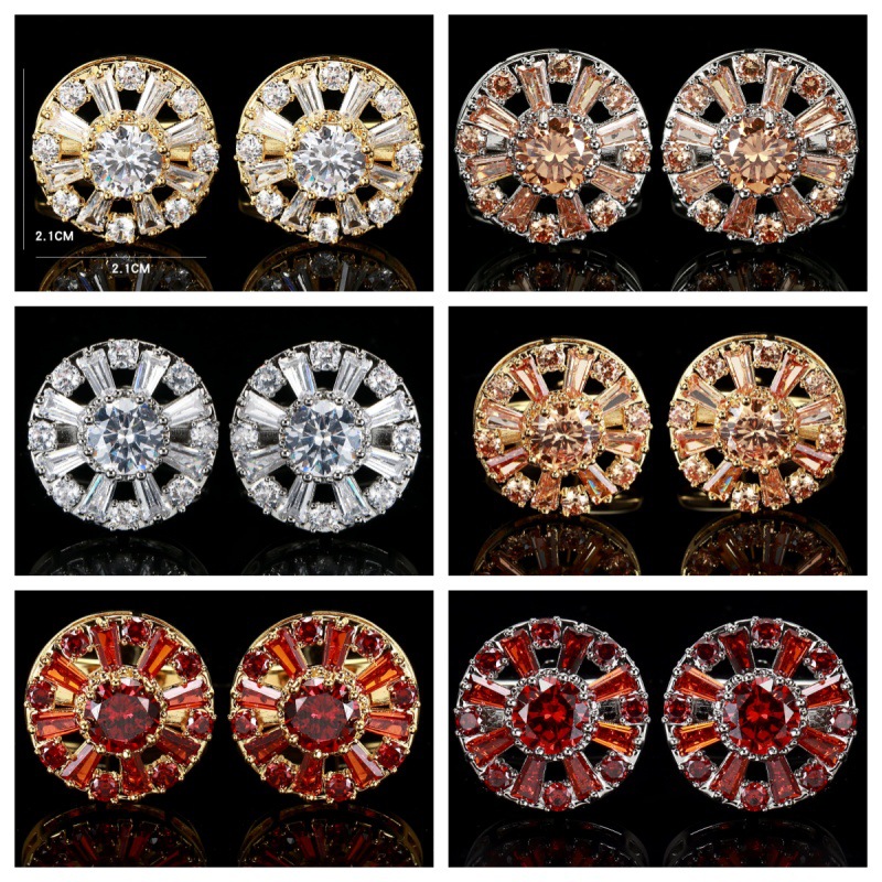 cufflinks Men's Light Luxury Women's Swaroff Zircon French Shirt Red Gemstone cufflinks cufflinks