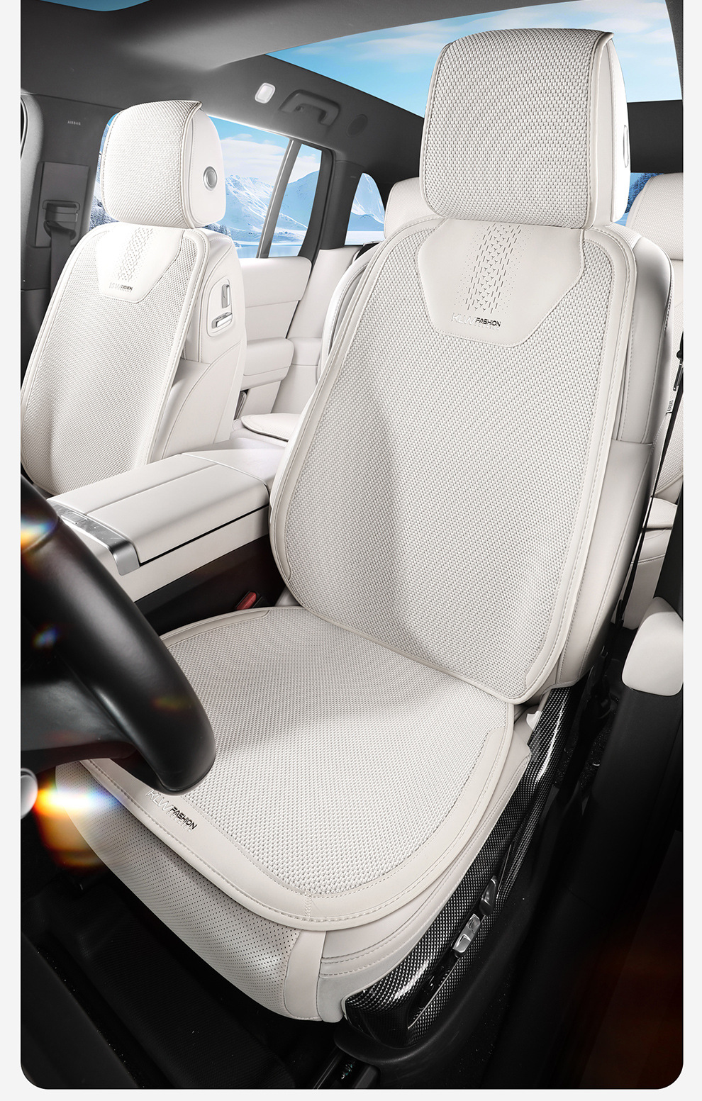2026 Ice Linen Breathable Four-Season Universal Car Seat Cushion Small Three-Piece Set Seat Cushion Square Cushion Butt Cushion