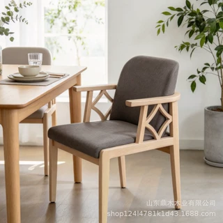 酒店实木椅子亚朵全季维也纳锦江之星同款软包椅客房餐椅休闲书椅