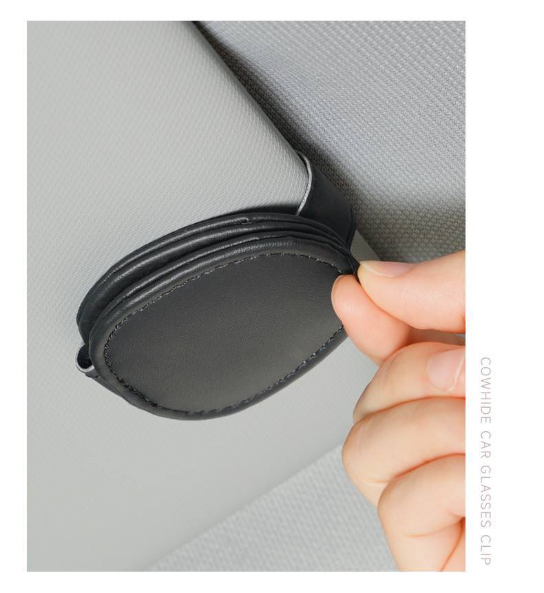 Cross-border car sun visor storage leather car glasses clip car sunglasses bracket sun visor storage clip