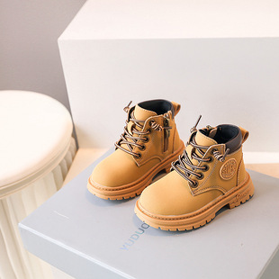 Boys' Martin Boots 2025 Spring and Autumn New Arrival Girls' Short Boots Girls' Yellow Boots Children's Boots Children's Single Boots