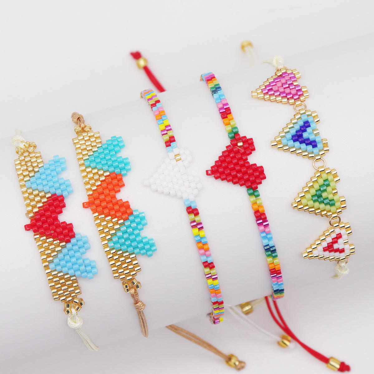 2g Weight Bracelets Classification Wholesale Jewelry Vacation Heart Shape Glass Glass Bracelets
