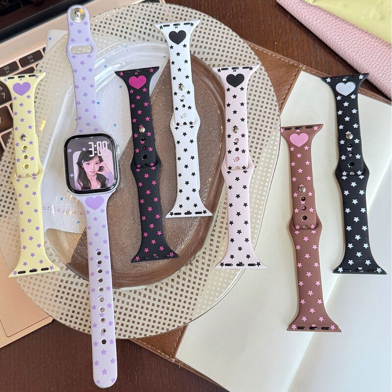 Small Waist Heart-Shaped Star Watch Strap Suitable for Apple Iwatch23456789S10 Watch Strap Apple Watch Strap