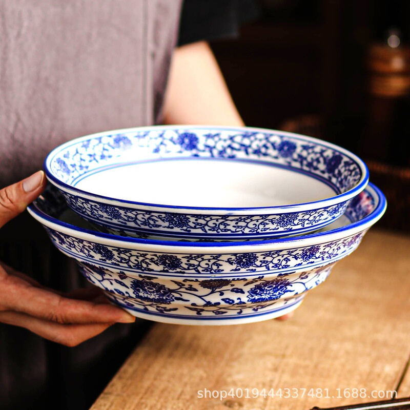 【Direct Manufacturer】Traditional Blue and White Porcelain Ceramic Tableware Set for Restaurant Use, Stackable and Durable, Suitable for Noodle Shops and Home Use 【Direct Manufacturer】Traditional Blue and White Porcelain Ceramic Tableware Set for Restaurant Use, Stackable and Durable, Suitable for Noodle Shops and Home Use