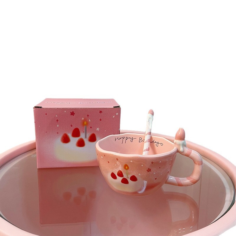 生日快乐主题陶瓷水杯高颜值少女心马克杯送女生闺蜜伴手礼物杯子|undefined