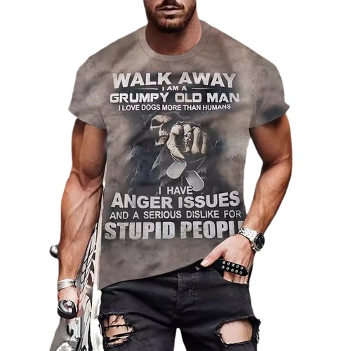 New Hot Selling Cross-border E-commerce Men's Short-sleeve Fashion Trend 3D Digital Printing T-shirts Directly from Factory Supply