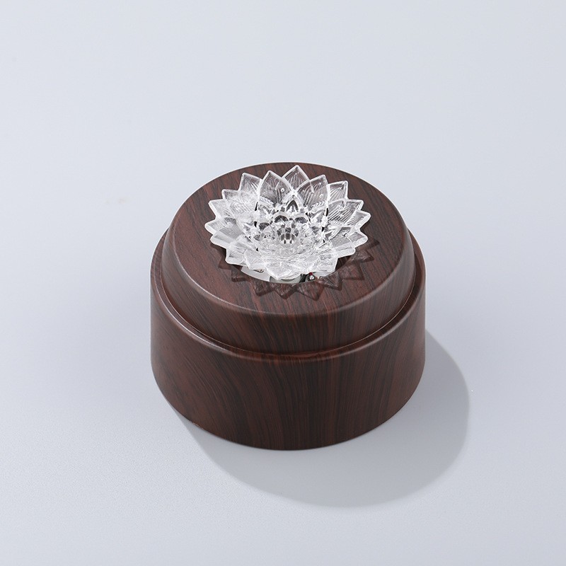 Cross-Border Wholesale Rotating Glowing LED Crystal Ball Lamp Base Hot Selling Modern Light Luxury Warm White Lotus Crystal Ball Base
